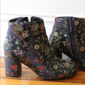 Floral Print Booties